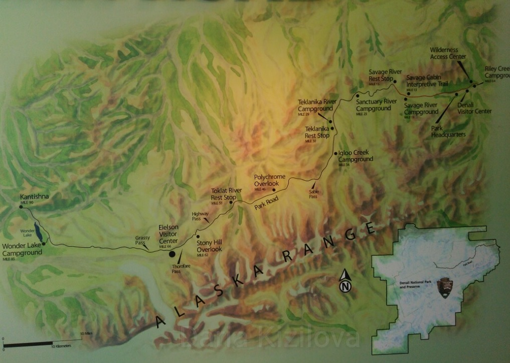 Карта Денали
